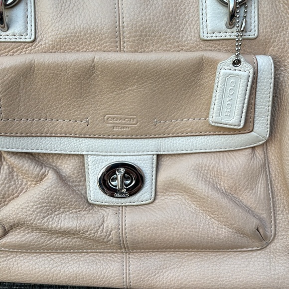 Coach Pebbled Penelope Leather Carryall Handbag Shoulder Bag F19044 Purse - Picture 2 of 12